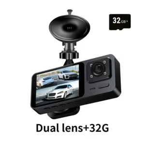 dual lensl 1080P Dash Cam IR Night Vision, Loop Recording 2 inch+32G SD Card - Picture 1 of 5