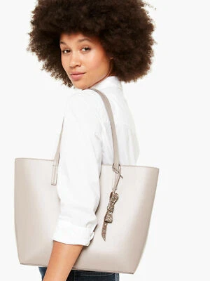 Bolso de Mano Kate Spade Karla Cityscape Gris Cuero Liso Seton Nuevo con Etiquetas WKRU5670 $299 F Foto 1 de 4