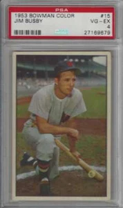 1953 Bowman Colore #15 Jim Busby PSA 4 Yankees Centrato; Looks Much N - Picture 1 of 2