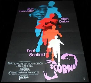 1973 Scorpio ORIGINAL Germany A1 POSTER Alain Delon Amazing Art! Spy Thriller - Imagen 1 de 1
