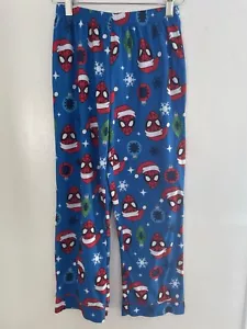 Marvel Spider-Man Kids Boys Santa Hat Spider-Man Cozy Christmas PJ Pants Blue M - Picture 1 of 4
