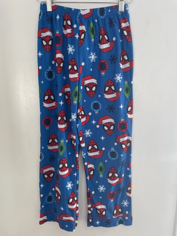 Marvel Spider-Man Kids Boys Santa Hat Spider-Man Cozy Christmas PJ Pants Blue M - Image 1 of 4