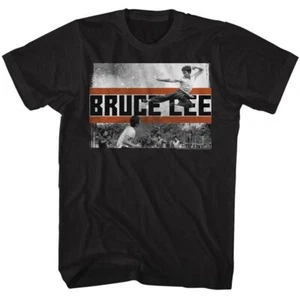 Bruce Lee Fly Kick Black Icon Shirt - Picture 1 of 2