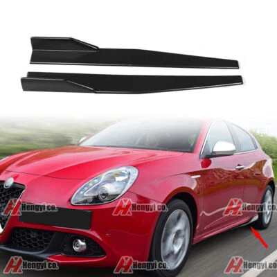 PER ALFA ROMEO GIULIA GIULIETTA 74.5CM 29INCH MINIGONNE LUCIDO SPLITTER ABS NERO - Immagine 1 di 4