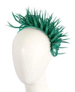Green sinamay racing fascinator headband Max Alexander 100% Australian Seller - Picture 1 of 5