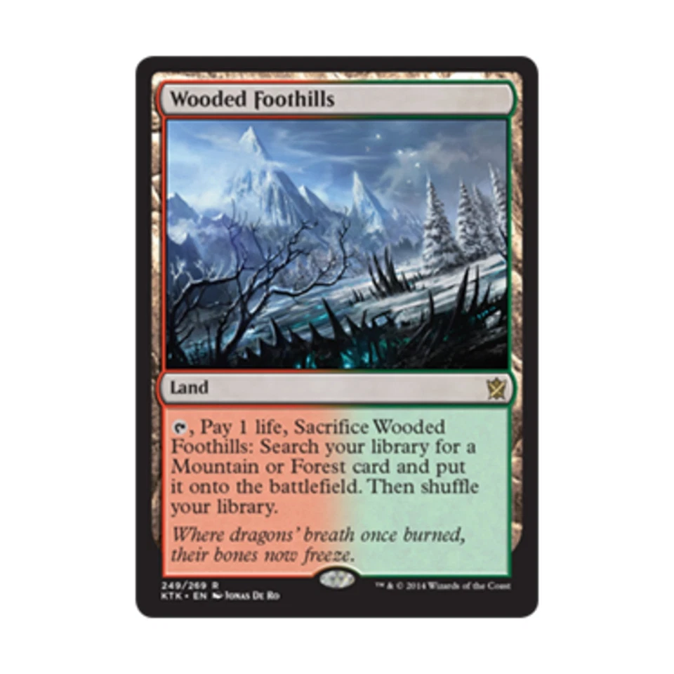 WOTC MtG Khans of Tarkir Wooded Foothills (R) EX - Image 1 of 1
