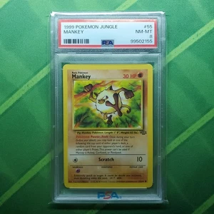 Mankey 55/64 Jungle Unlimited PSA 8 casi nuevo-como nuevo Pokémon de colección 1999 WOTC - Imagen 1 de 2