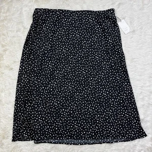 NWT A New Day Heart Skirt Womens Sz XXL Black White Slit On Side - Picture 1 of 9