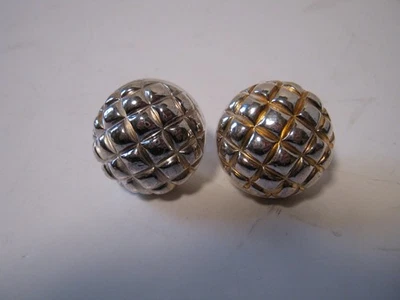 VTG Italy 925 Sterling Silver Omega Back Earrings. 9.6 Grams. - Image 1 of 4