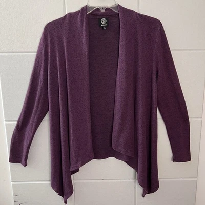 Women’s Long Sleeve Purple Cardigan Sweater Size Medium  Open Kimono Style ￼ - Image 1 of 4