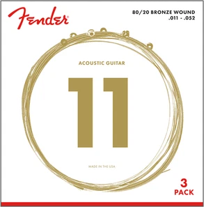 3-PACK Fender 70CL 80/20 Bronze Acoustic Guitar Strings - CUSTOM LIGHT 11-52 - Picture 1 of 1