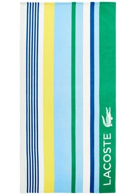 ORIGINAL Lacoste Beach Towel Large Stripe 100% Cotton New 36x72” 💯 Authentic - Image 1 of 3