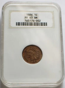 1886 Proof Indian Head Cent Type 2 - NGC PF 63 BN, Penny 1C - Picture 1 of 4