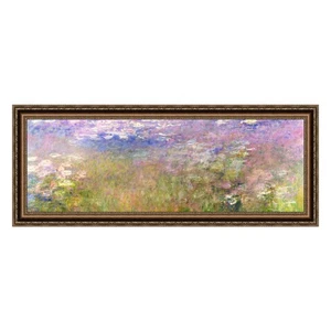 Framed Canvas Giclee Print Water Lily#34 by Claude Monet Wall Art Decor 16"x36" - Picture 1 of 5