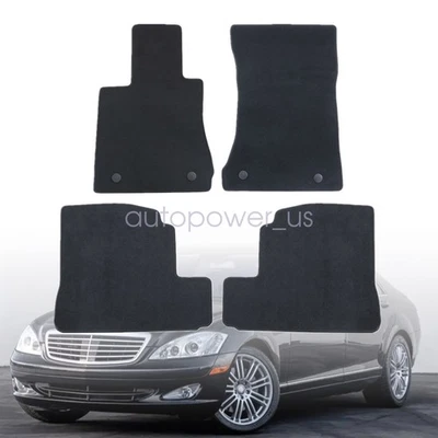 Alfombrillas alfombrillas delanteras traseras impermeables terciopelo negro para Mercedes Clase S 05-13 Foto 1 de 4