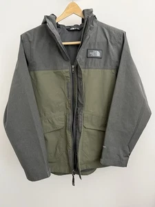 The North Face Jacket Dryvent Youth L 14/16 Green Hood Rain Wind Coat Double Zip - Picture 1 of 11