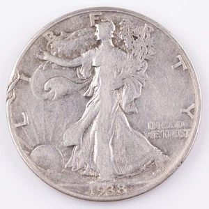 Rim Error 938-D Walking Liberty Half Dollar Better Date Silver WLH 50c  - Picture 1 of 3