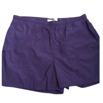 L.L. BEAN  LARGE DEEP PURPLE NYLON ELASTIC WAIST SWIM TRUNKS DRAWSTRING POCKETS - Image 1 of 4