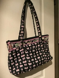 Vintage Vera Bradley Elephant Pattern Retired W/Bonus Jewelry/Change Pouch - Picture 1 of 10