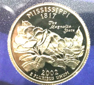 2002 S GEM PROOF MISSISSIPPI STATE QTR From Proof Sets - Picture 1 of 2