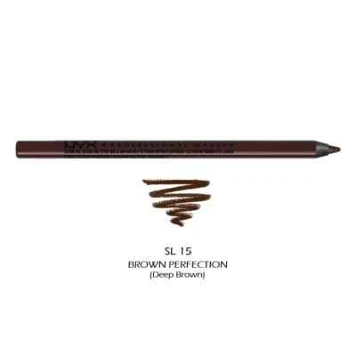 Delineador de ojos impermeable NYX Slide On Pencil (marrón perfecto) marrón profundo SL15 Foto 1 de 4