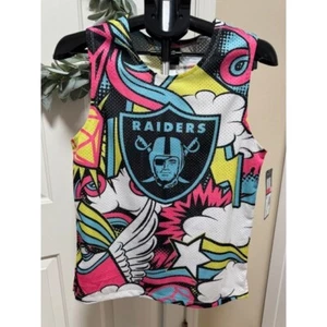 NFL Apparel Raiders Football doubled material bottom slit sleeveless youth L - Picture 1 of 5