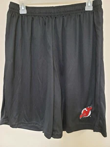 0724 Mens NEW JERSEY DEVILS Polyester Jersey SHORTS Embroidered BLACK NEW - Picture 1 of 2