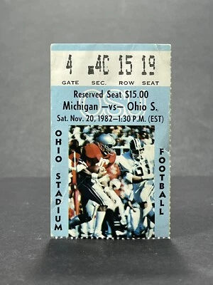 1982 University of Michigan vs Ohio State Football Ticket Stub - Image 1 of 2