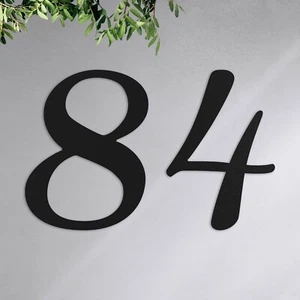 Geschwungene Hausnummer 10-50cm  Schwarz, Edelstahl, Anthrazit - Bild 1 von 6