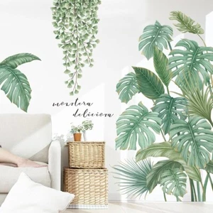Wall Tropical Leaves Green Decal Plant Stickers Decor Art Home Mural Nursery - Picture 1 of 7