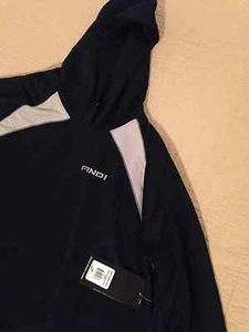 AND 1: Sudadera con capucha de baloncesto de manga larga para niño: azul marino con borde gris, XL - Imagen 1 de 4