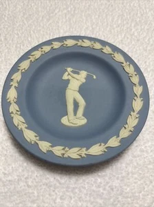 Wedgwood Blue Jasperware Man Playing Golf Made in England Free Shipping - Picture 1 of 6