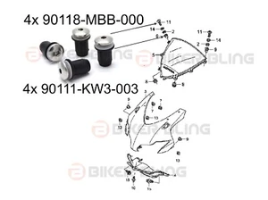 Honda CBR1000RR 2008-2009 stainless steel screen bolts and rubber well nuts kit - Picture 1 of 3