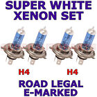 Fits Mercedes E Class 200 1993-1995 Set H4 Xenon Super White Light Bulbs