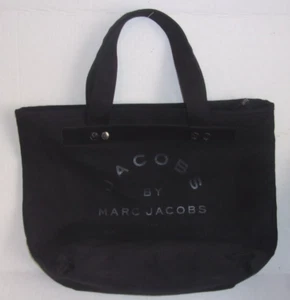 Jacobs By Marc Jacobs BLACK Canvas Tote Bag Dual Handles & Zipper Closure - Picture 1 of 8