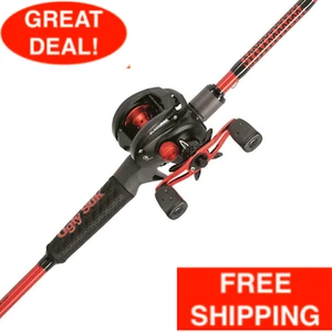 Ugly Stick Carbon Series Baitcasting Rod And Reel Combo Black/Red RIGHT HAND - Picture 1 of 12