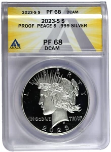2023-S ANACS PF 68 DCAM Peace .999 Silver Dollar - Picture 1 of 2