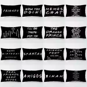 Friends TV Show Funny Quotes Black Pillow Cover Polyester Cushion Cover - Picture 1 of 42