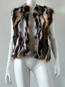 Rosie Neira Faux Fur Vest Sweater Knit Size Small - Picture 1 of 5