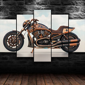 Harley Davidson Cycles Poster 5 Piece Canvas Wall Art Print HD Home Decor