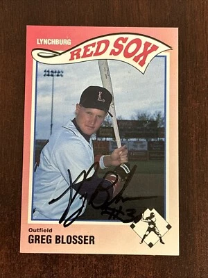 1990 Sportsprint Lynchburg Red Sox Greg Blosser #1 AUTO Rookie RC Autograph - Image 1 of 2