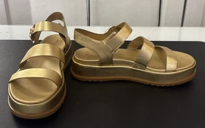 NEW 27 EDIT Naturalizer Women's Gold Zizi Platform Sandal, Size 8 (M), No BOX - Picture 1 of 13