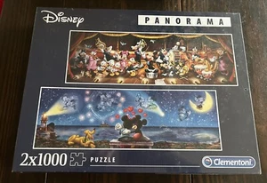Disney Mickey & Minnie Mouse Panorama 2 x 1000-teiliges Puzzle Neu Versiegelt - Bild 1 von 5