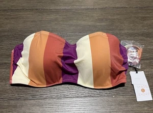Woman’s Bikini Top Lined Molded Padded Cups Convertible Straps Underwire 34C - Picture 1 of 15