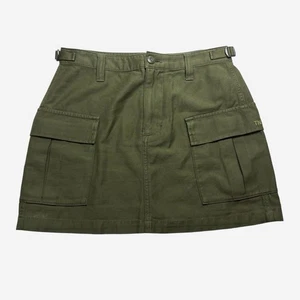 Aritzia TNA Supply Cargo Utility Micro Mini Skirt Size 2 Army Green Cotton - Picture 1 of 10