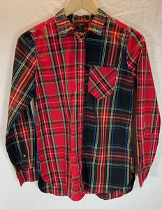 J.Crew Taglia 0 Plaid Misto 100% Cotone Collo Classico Tartan Bottoni - Foto 1 di 7