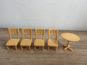 Sylvanian Families Blackcurrant Cafe Hamburger Restaurant Table & X4 Chairs VGC - Picture 1 of 5