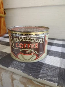 Vintage Vassilaros Kaffeedose, ein Pfund, falscher Deckel? - Bild 1 von 9