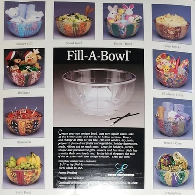 Vintage LORI GREINER Acrylic 12" FILL-A-BOWL Fun Customizable Decor Snacks NIB - Image 1 of 4