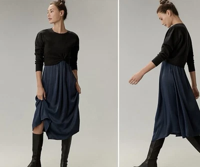 Anthropologie Gemini Twofer свитер + Midi платье 2 изделия комплект темно-черный средний - Изображение 1 из 4